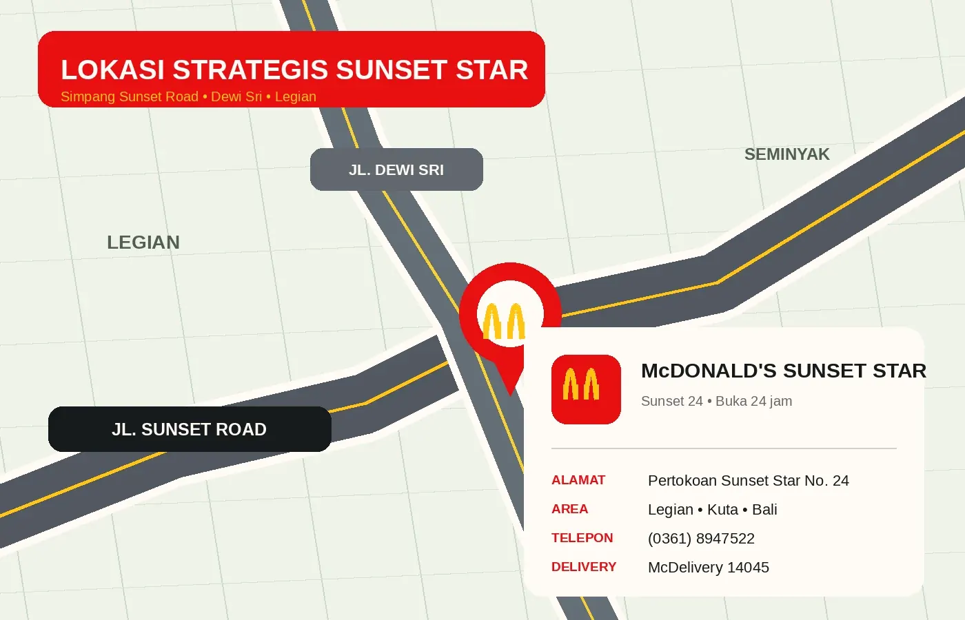 Lokasi McDonald's Sisingamangaraja Medan di Jl. Sisingamangaraja No. 140, Kota Medan